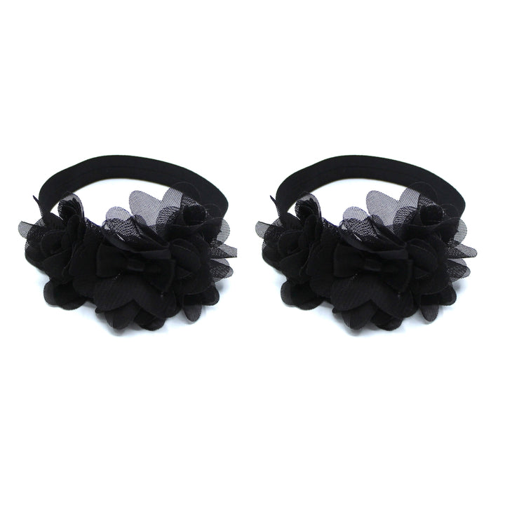 Black Flower Heel Straps 