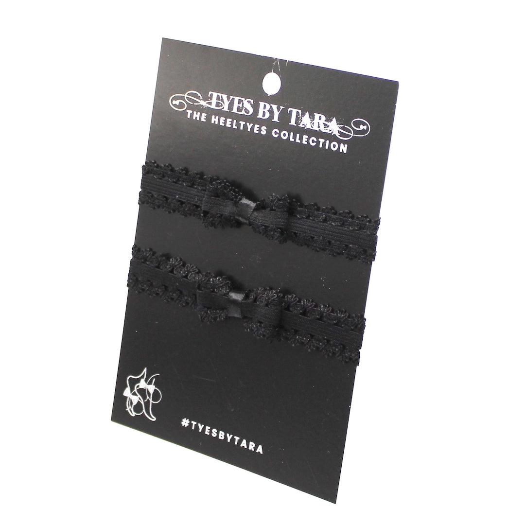 Lady Black Heel Straps on Black Card