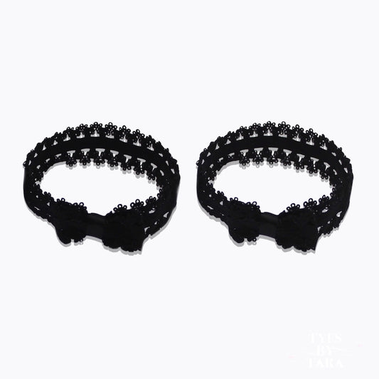 Lady Black Bow Heel Straps