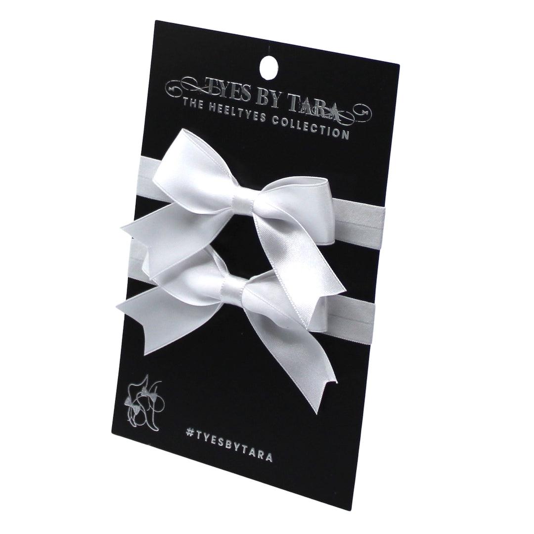 Yours Truly White Bow Heel Straps