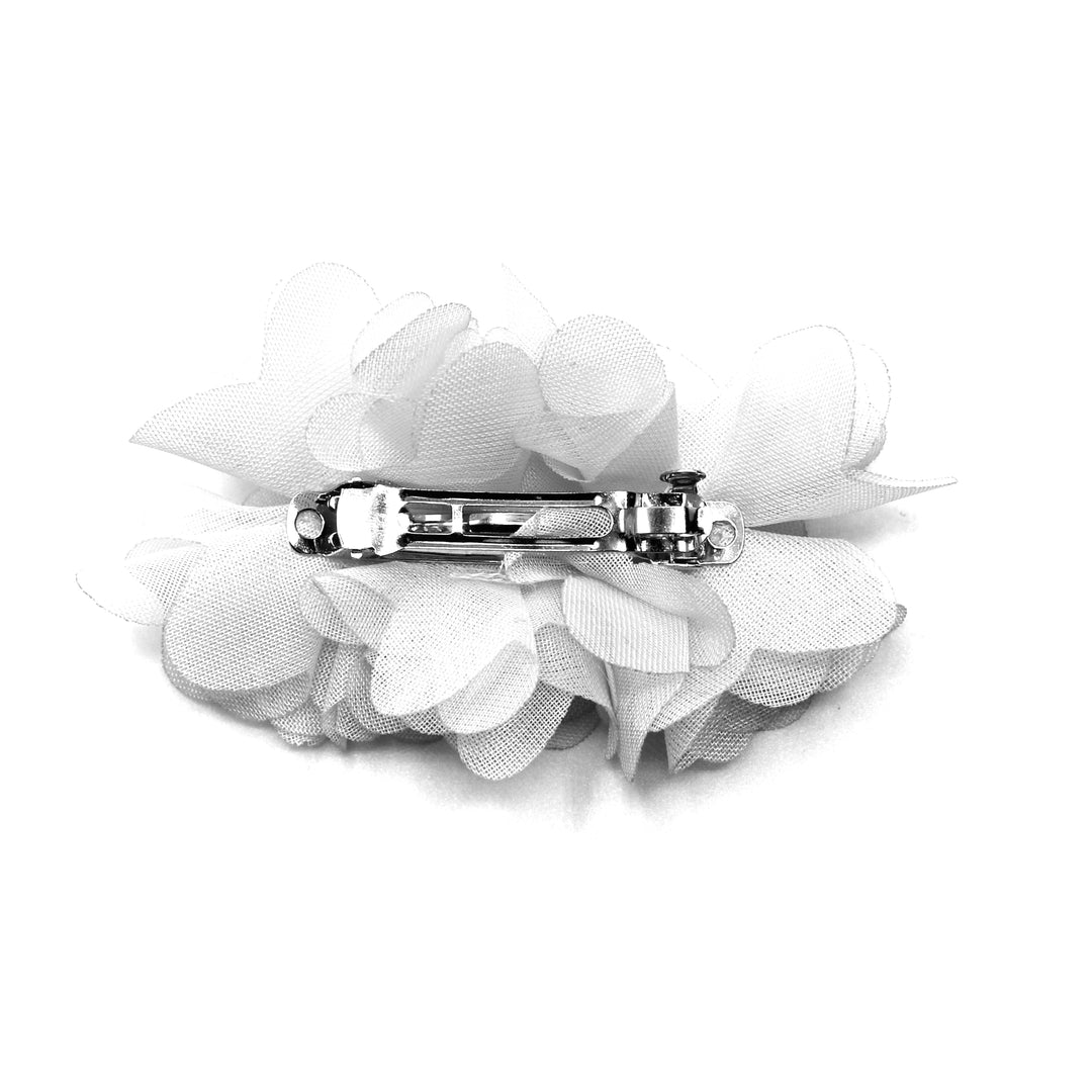 White Flower French Hair Barrette