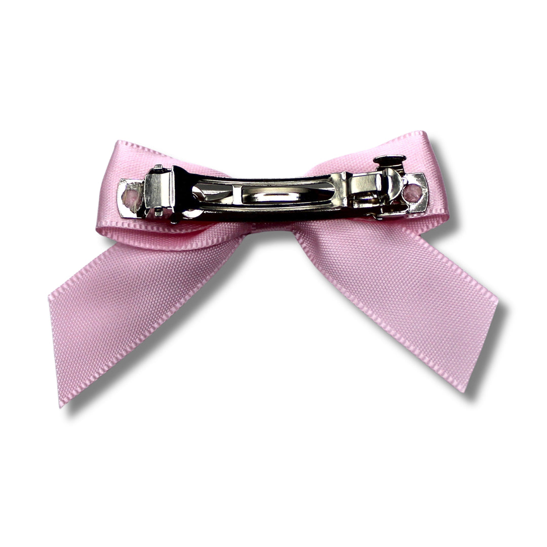 Pink Honey Bow Barrette Back View