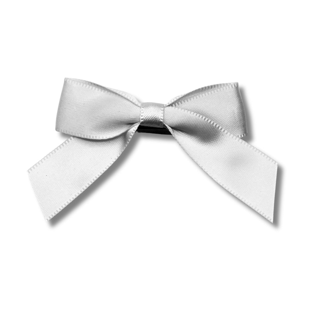 White Bridal Bow Hair Barrette