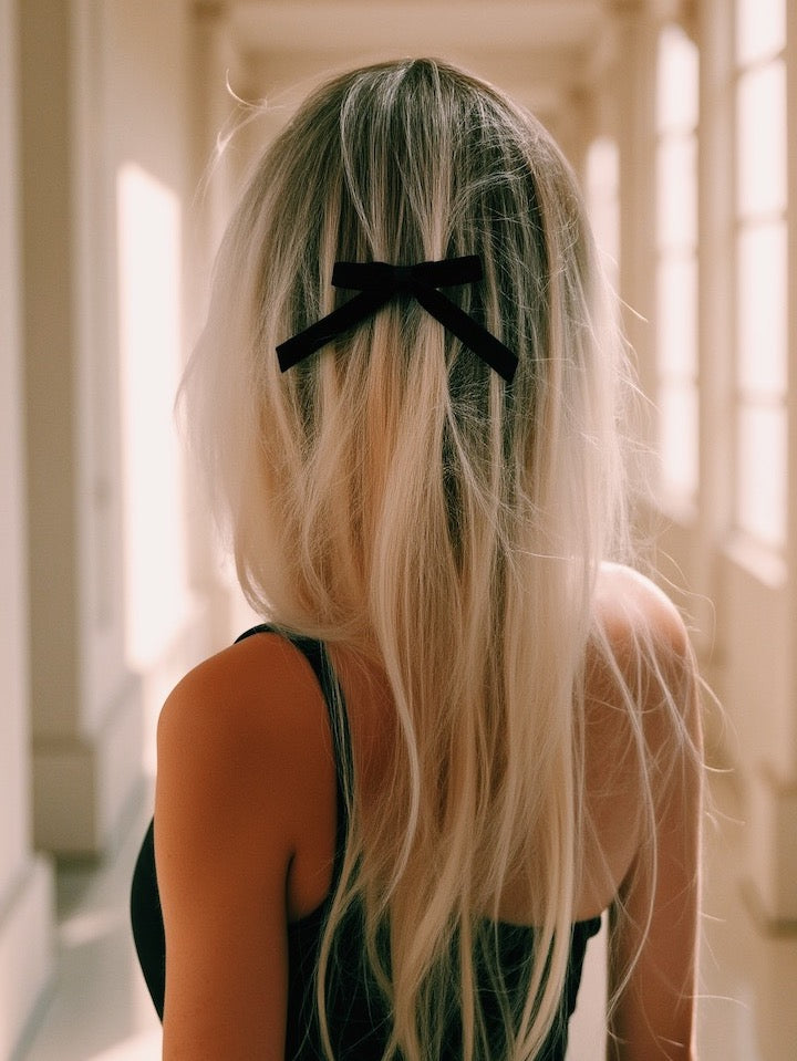 Marie Antoinette Velvet Black Bow Hair 