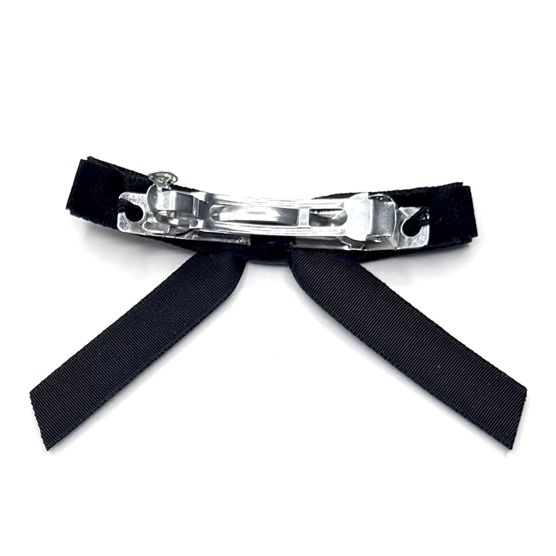 Back View of Black Velvet Hair Bow