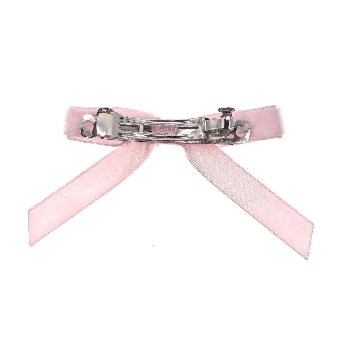 Marie Antoinette Pink Velvet Hair Bow Barrette
