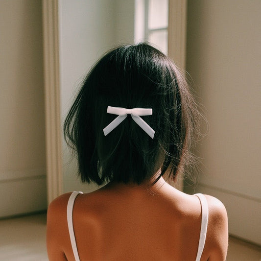 Marie Antoinette White Velvet Hair Bow