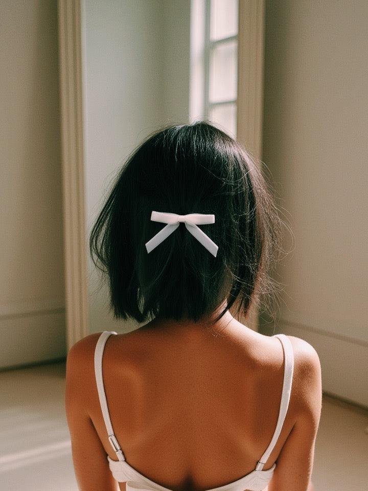 Marie Antoinette White Velvet Hair Bow