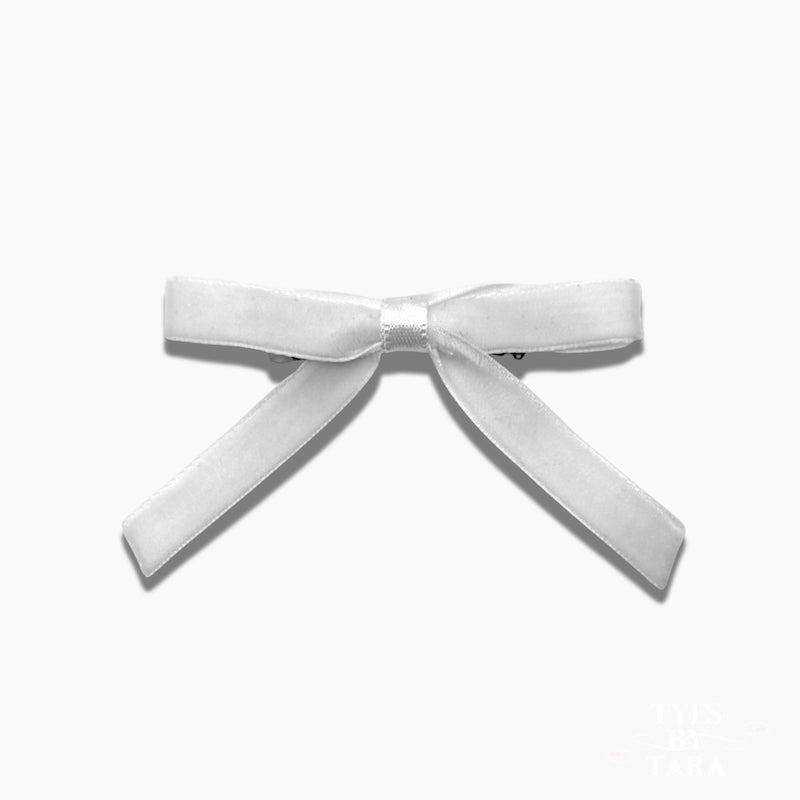 Marie Antoinette White Velvet Hair Bow Barrette