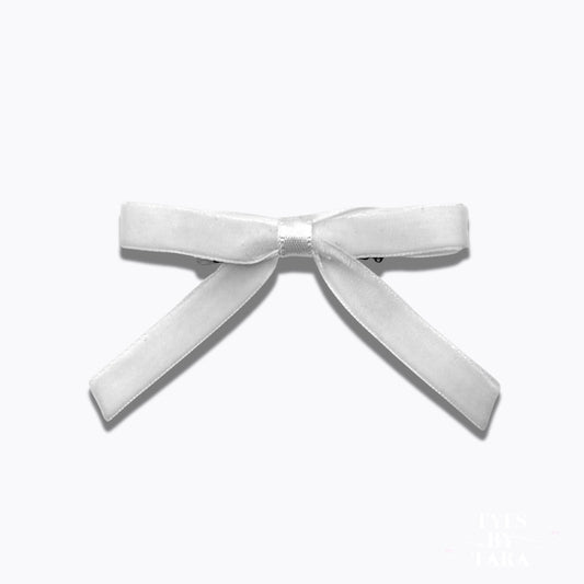 Marie Antoinette White Velvet Hair Bow Barrette