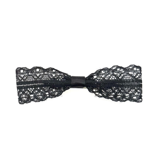 Siren Black Lace Hair Bow 