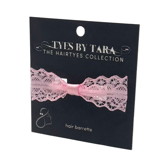 Siren Pink Lace Bow Hair Bow Barrette