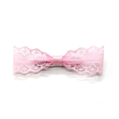 Siren Lace Pink Hair Bow Barrette