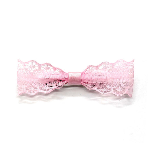 Siren Lace Pink Hair Bow Barrette
