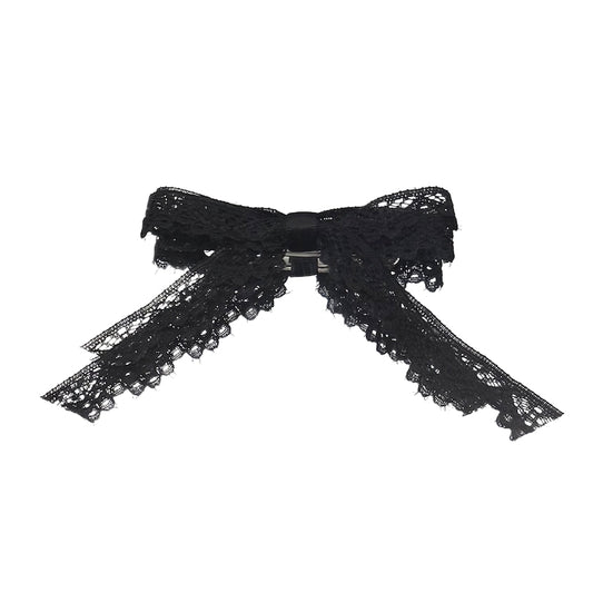 Tease Black Lace hair bow barrette