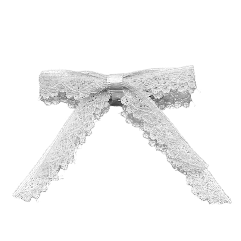 white lace hair bow