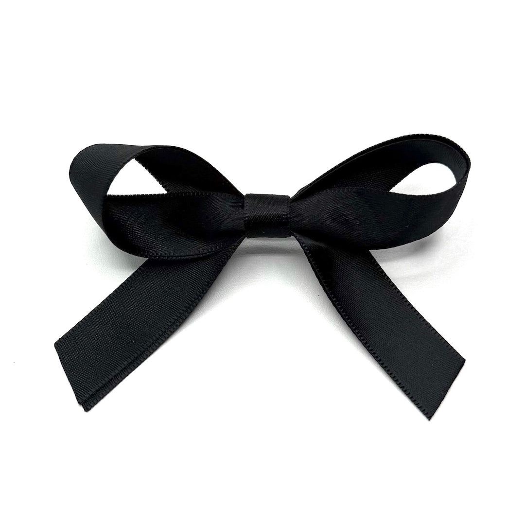 XO Black Hair Bow Barrette