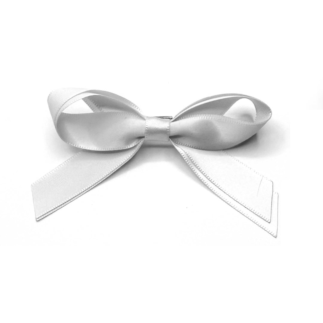 XO White Hair Bow Barrette