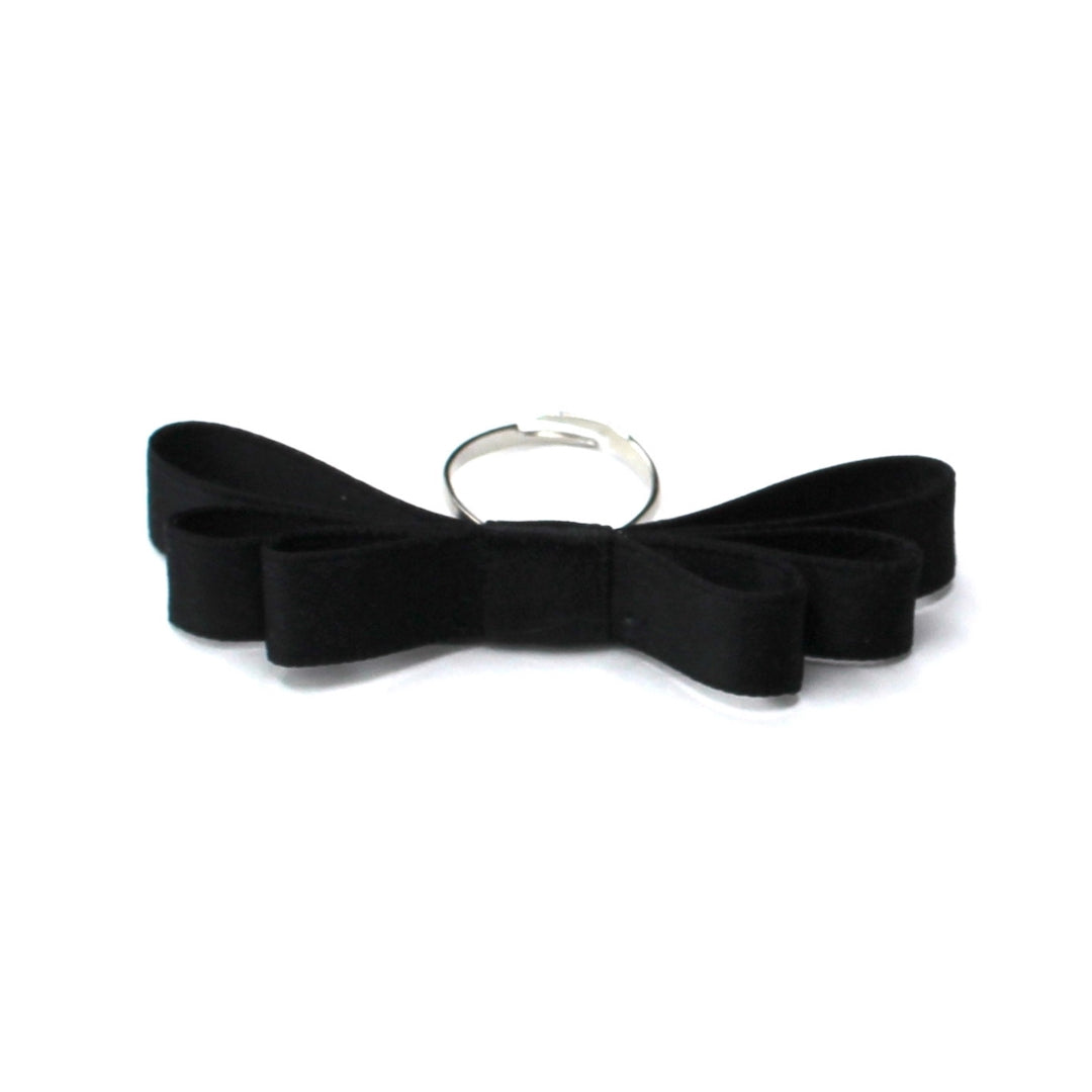 Highness Black Bow Ring with Adjustable Band