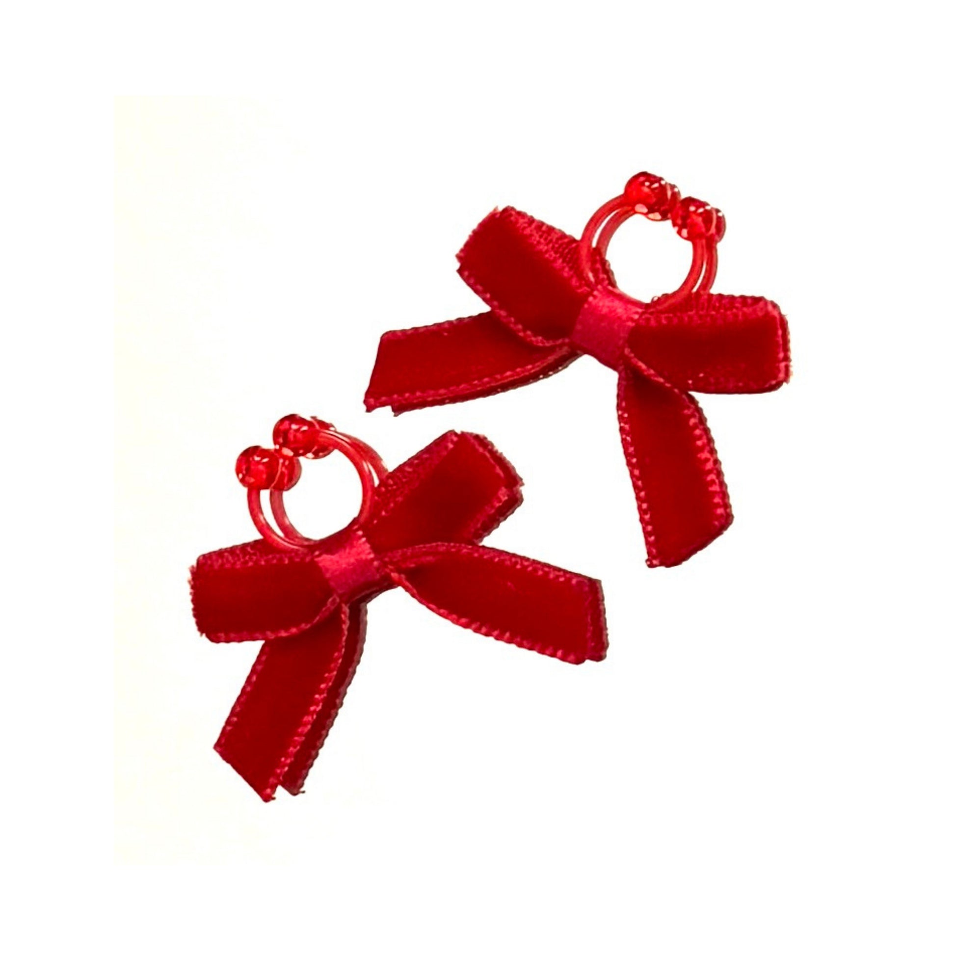 Joy Red Bow Nipple Clamps on a white background
