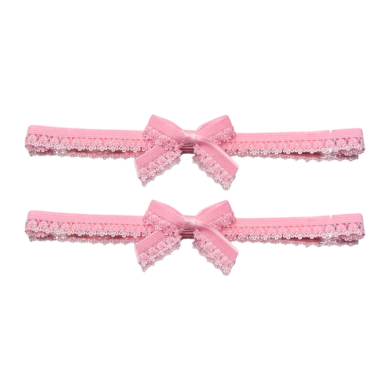 Belle Pink Bow leg Garters