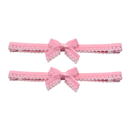 Belle Pink Bow leg Garters