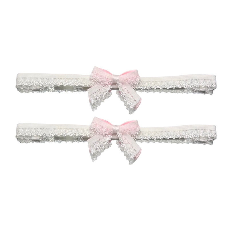 Belle White Bow Leg Garters