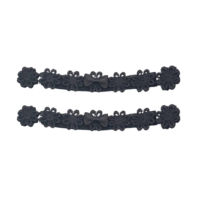 Blossom Black Flower Leg Garters