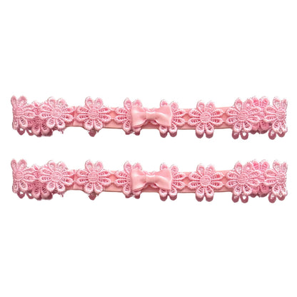 Pink Flower Leg Garters
