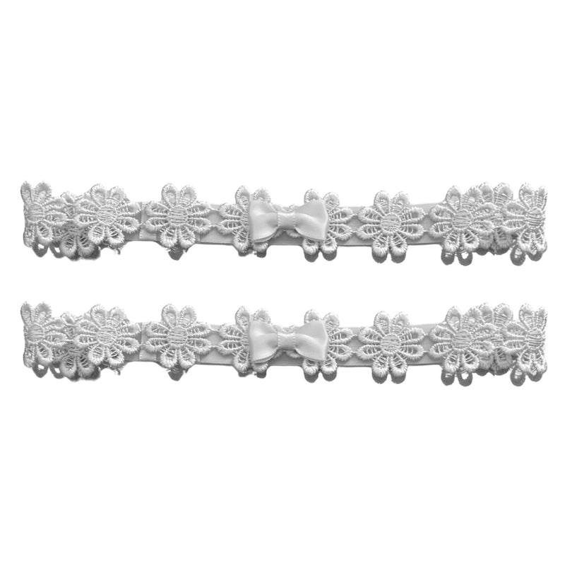 Blossom White Flower Leg Garters