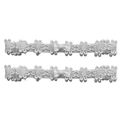 Blossom White Flower Leg Garters
