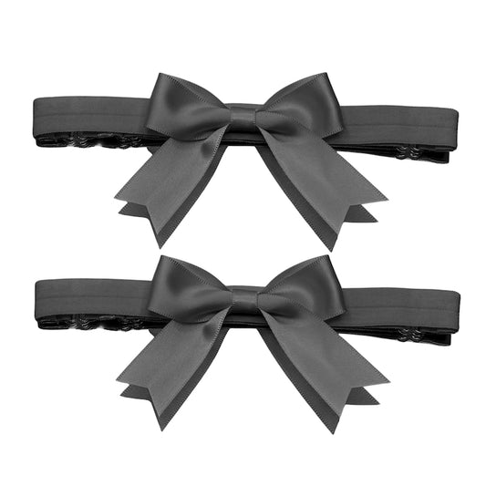 Bombshell Black Bow Leg Garters 