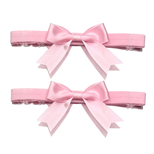 Bombshell Pink Bow Leg Garters