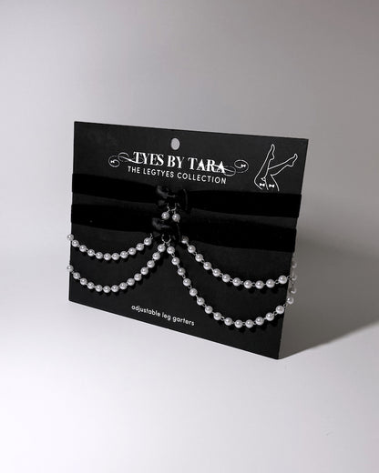 Packaging View of Centerfold Pearl Leg Garters
