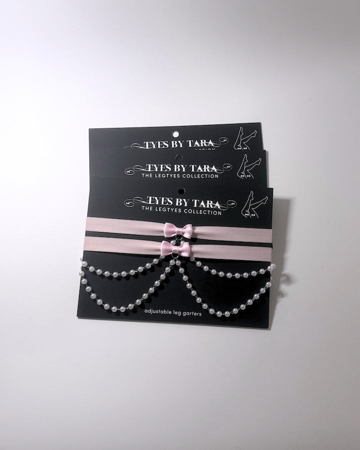 Centerfold Pink Pearl Leg Garters Three Pack