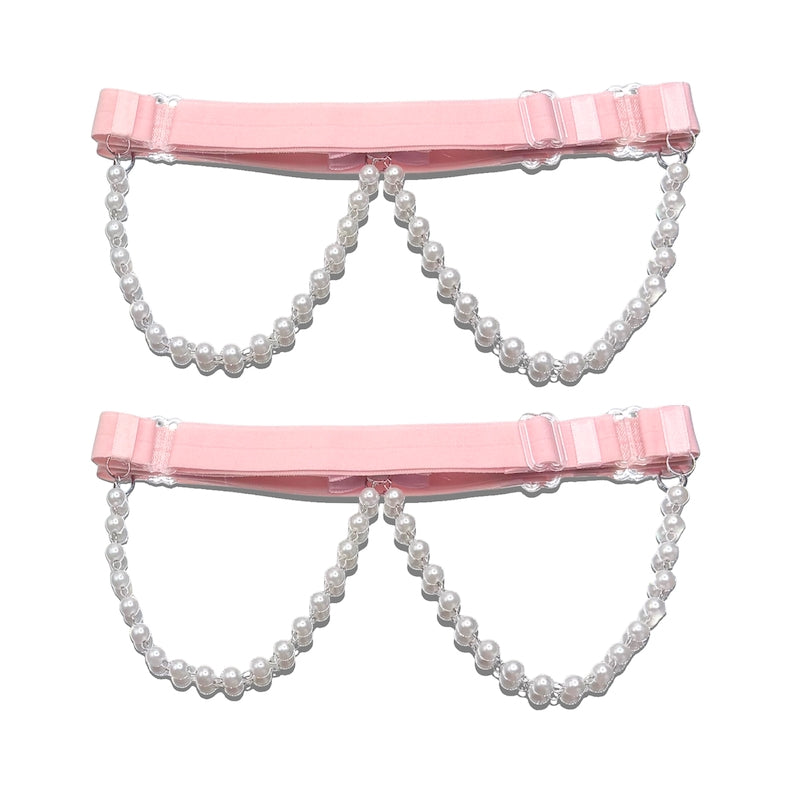 Back View of Pink Pearl Garters