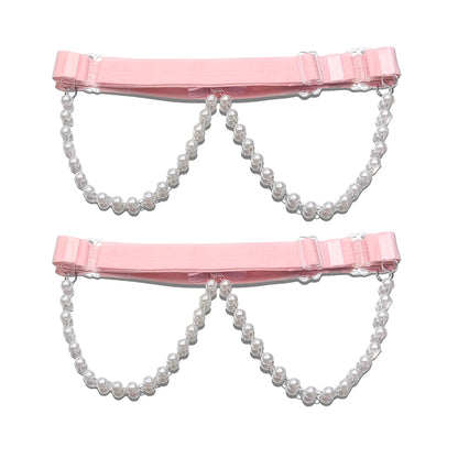 Back View of Pink Pearl Garters