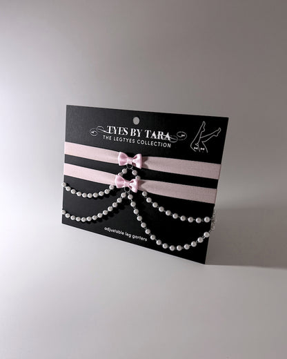 Packaging View of Centerfold Pink Pearl Leg Garters