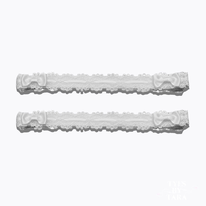 Chantilly White Lace Bow Leg Garters