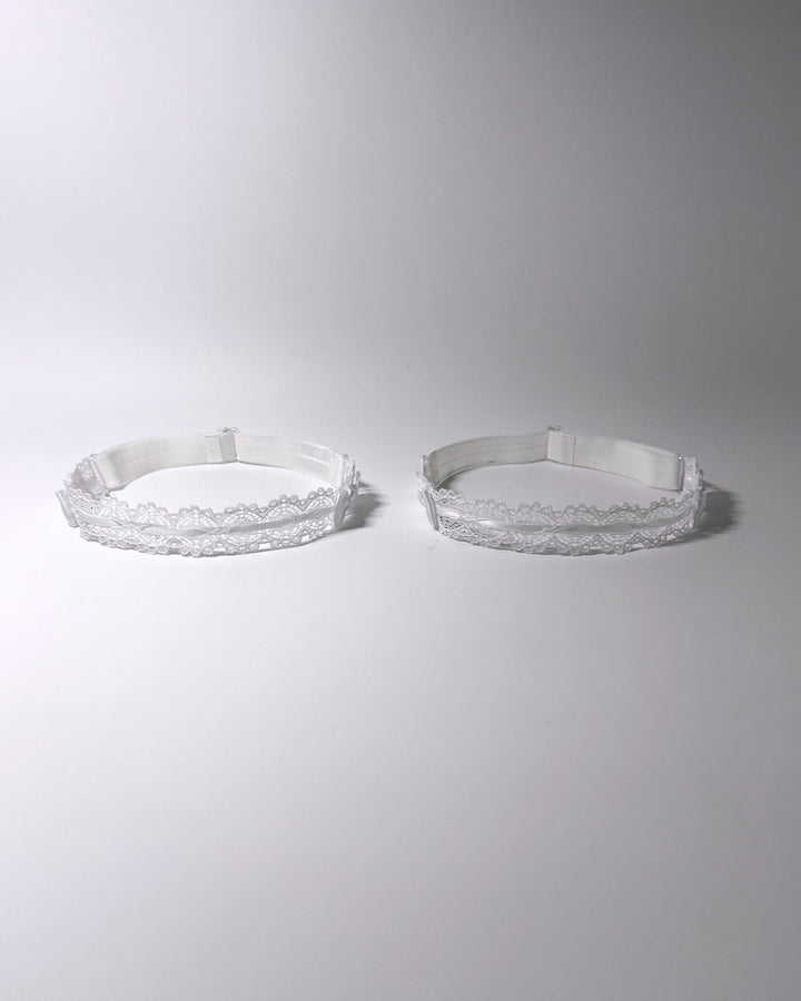 Chantilly White Lace Bow Leg Garters