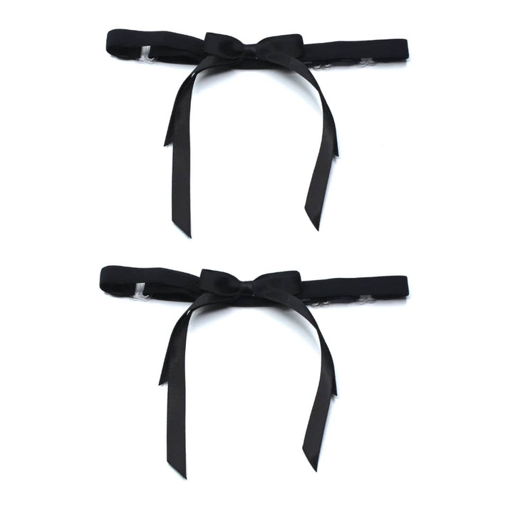 Black Bow Adjustable Leg Garters