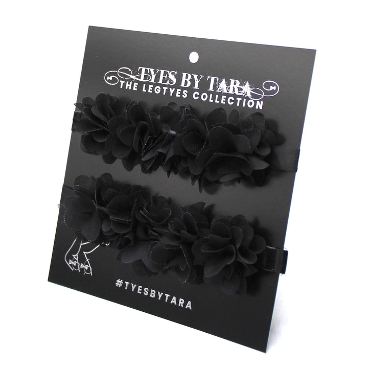 Daisy Black Bow Leg Garters