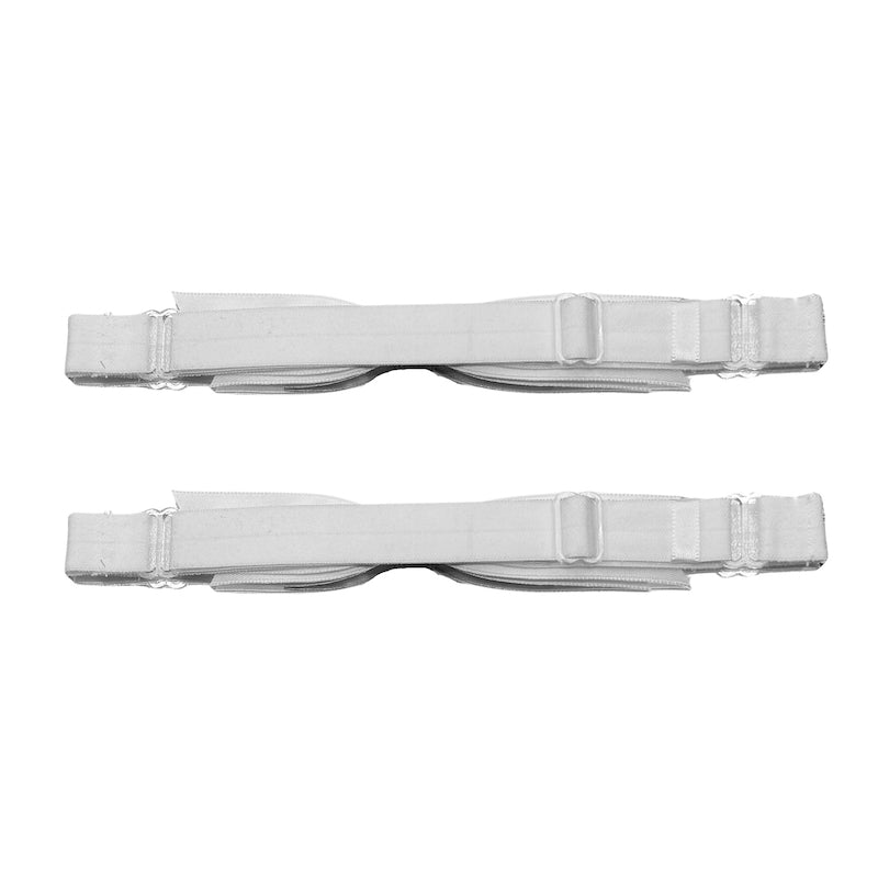 Adjustable Strap View White Bow Leg Garters