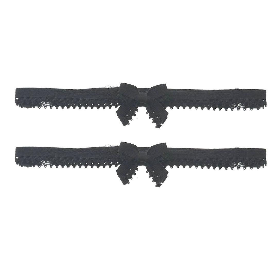 Foxy Black Bow Leg Garters
