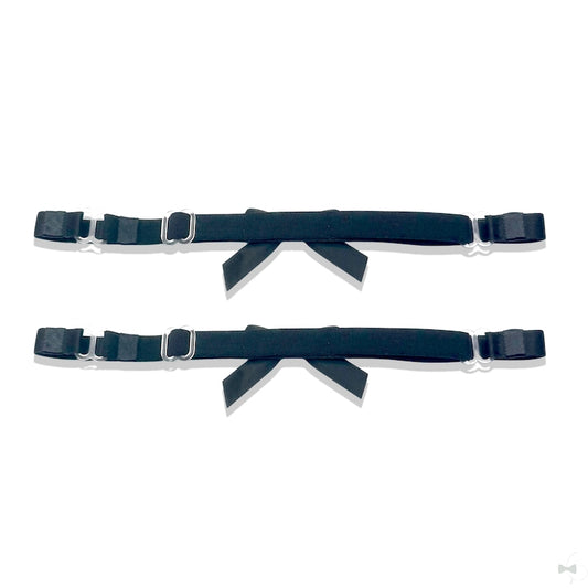 Back View Kinkette black bow leg garters