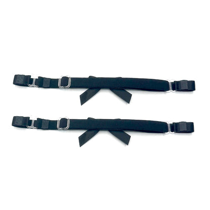 kinkette black bow leg garters back view