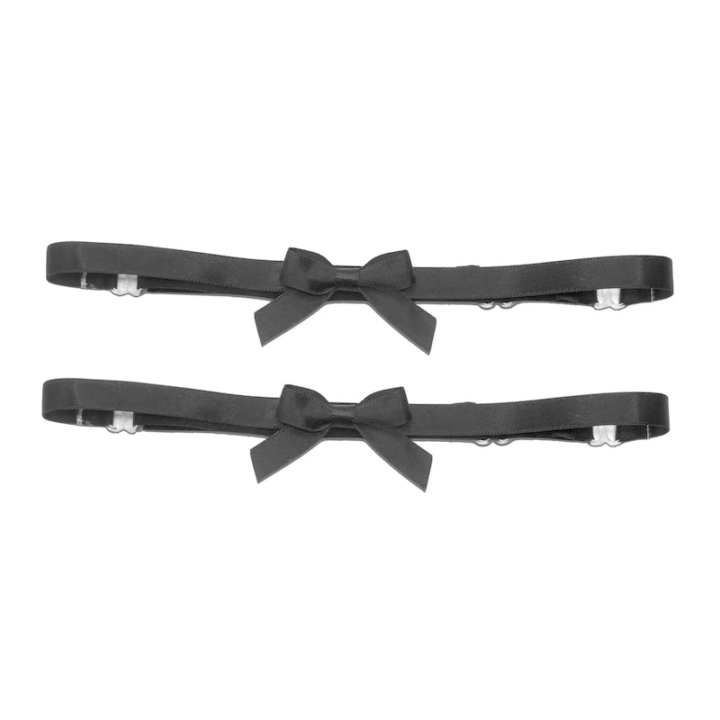 Kinkette black bow leg garters