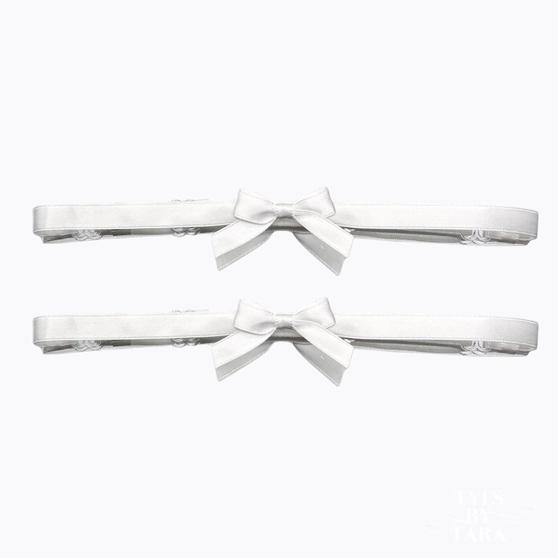 Kinkette White Bow Leg Garters 