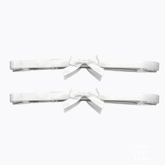 Kinkette White Bow Leg Garters 