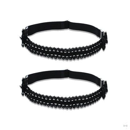 Lady Black Bow Leg Garters